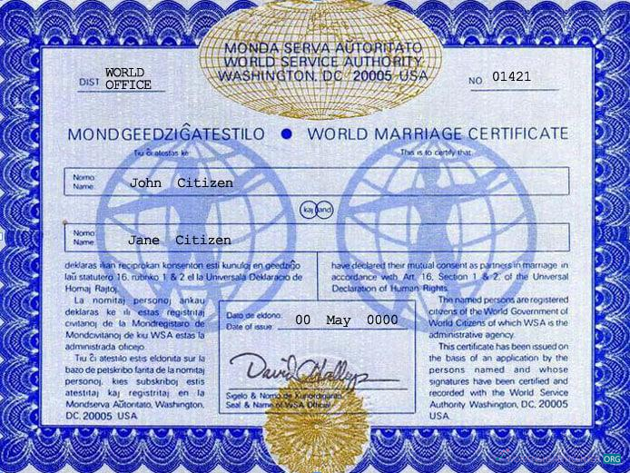 Download USA Washington state marriage blue certificate template in PSD format Photoshop template